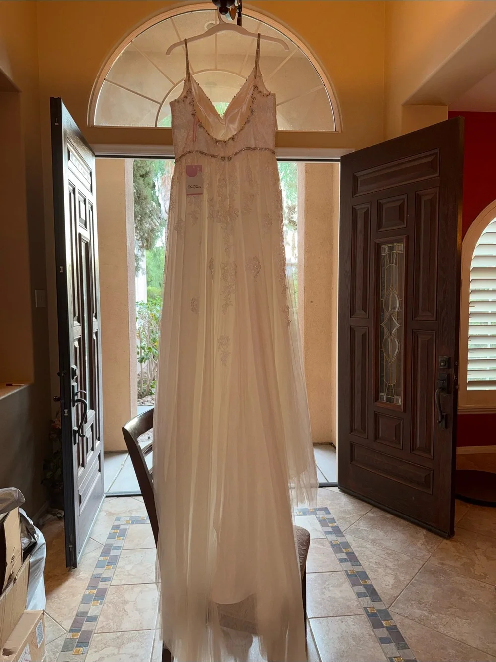 DaVinci White Bridal Gown with Delicate Beaded Waist